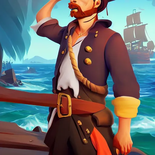 Image similar to painting jack the pirate on sea of thieves game avatar hero smooth face median photoshop filter cutout vector behance hd by jesper ejsing, by rhads, makoto shinkai and lois van baarle, ilya kuvshinov, rossdraws, illustration, art by ilya kuvshinov and gustav klimt