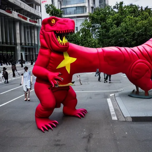 Image similar to communist dinosaur, china, social credit