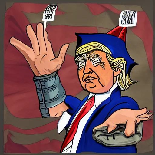 Image similar to fantasy elf wizard as president donald trump