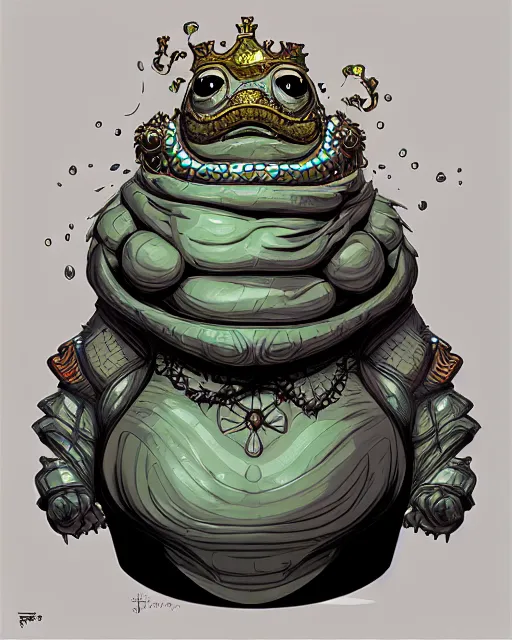 Image similar to a fat slimy anthropomorphic toad king wearing ornate cyberpunk armor, bust shot, smooth, intricate, elegant, power aura, digital painting, artstation, concept art, sharp focus, illustration, art by josan gonzalez, high contrast
