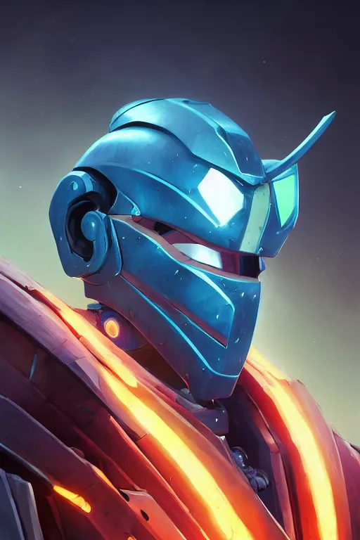 Image similar to epic mask helmet robot ninja portrait stylized as fornite style game design fanart by concept artist gervasio canda, behance hd by jesper ejsing, by rhads, makoto shinkai and lois van baarle, ilya kuvshinov, rossdraws global illumination radiating a glowing aura global illumination ray tracing hdr render in unreal engine 5