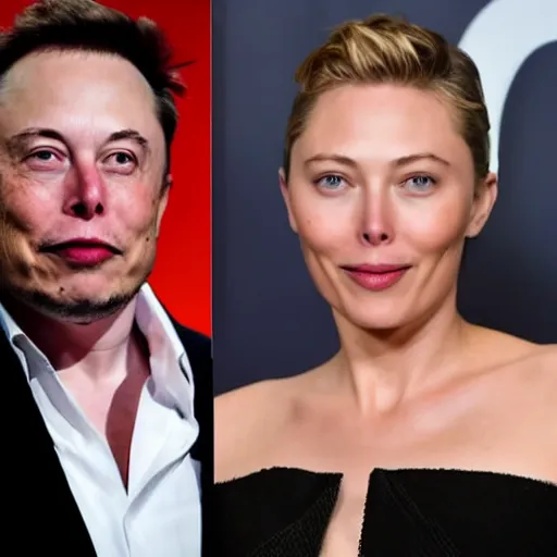 Image similar to elon musk with face of scarlet johanson