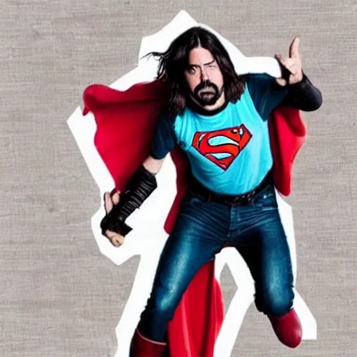 Prompt: dave grohl as a superhero