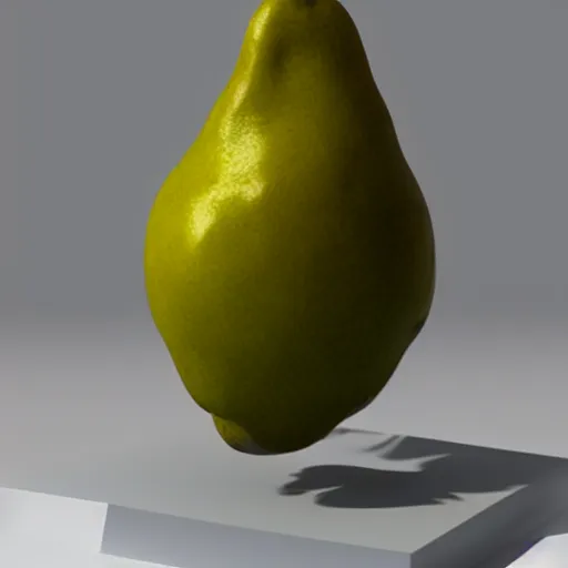 Image similar to a sculpture in the shape of a bitten pear that looks like a woman's body, in the style of dominique rayou, 3 d render