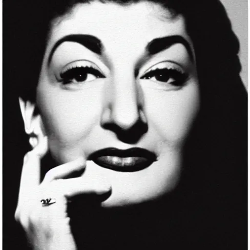 Prompt: maria callas, think different