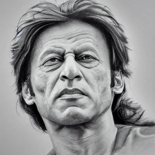 Image similar to imran khan, pencil art