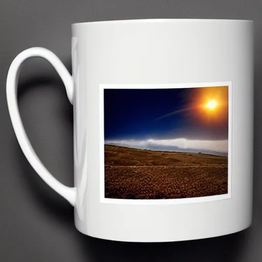 Prompt: award-winning photo of a mug made from pure energy