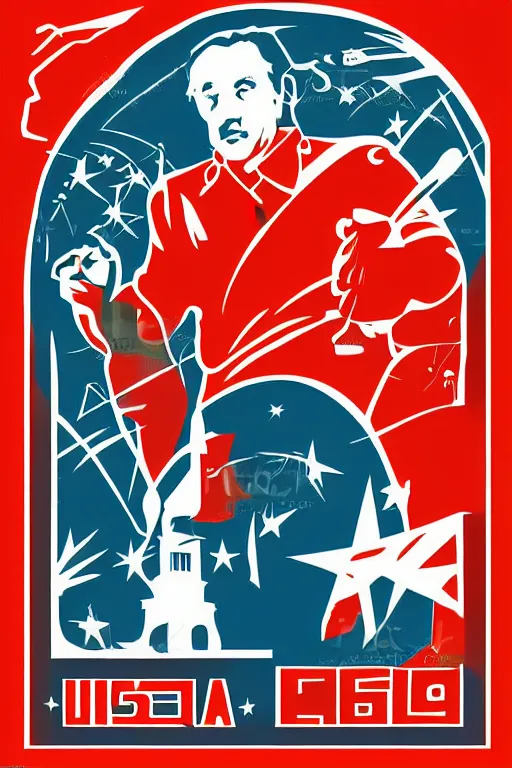 Image similar to USSR poster vector art