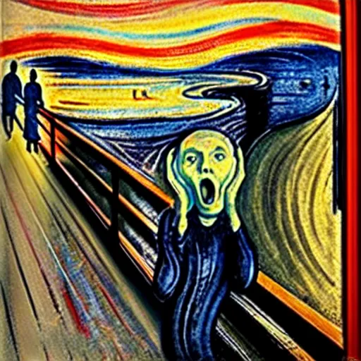 Image similar to The Scream by Sandro Botticelli, detailed, accurate, award wining, original modern artwork, rgb, ethereal lighting