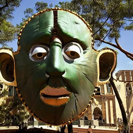 Prompt: a gigantic mask of Oz made by Michelangelo