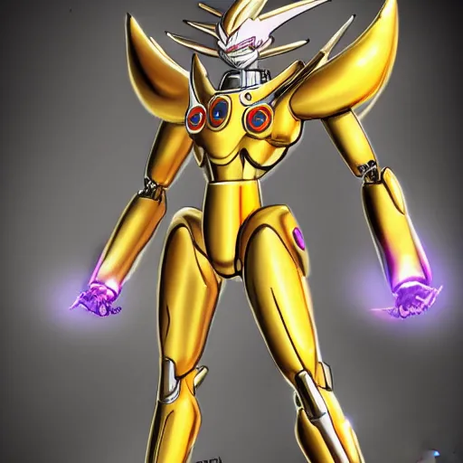 Prompt: golden Mecha Frieza Trending on artstation DeviantArt Pinterest gloating detailed HD 8k High Resolution