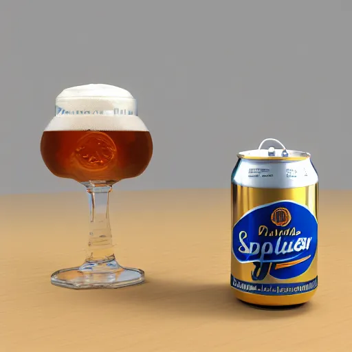 Image similar to paulaner spezi, 3 d render