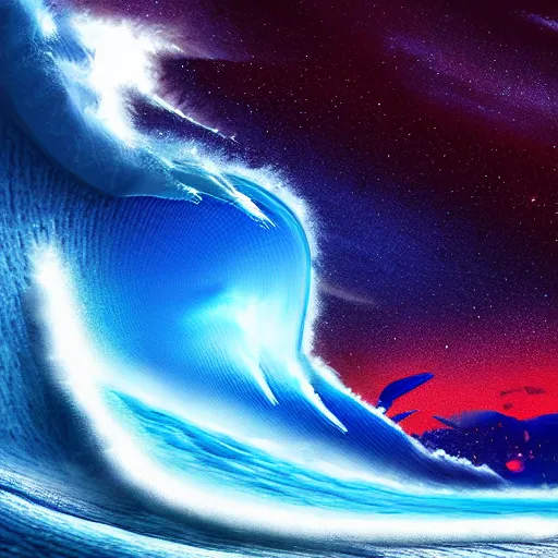 Image similar to space wave surfer, digital art, trending on, matte painting