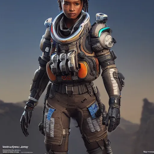 Image similar to photo realistic image of vantage from apex legends, stunning 3 d render inspired art by istvan sandorfi and greg rutkowski, character posing, complete body, realistic and detailed eyes, realistic, highly detailed attributes and atmosphere, dim volumetric cinematic lighting,