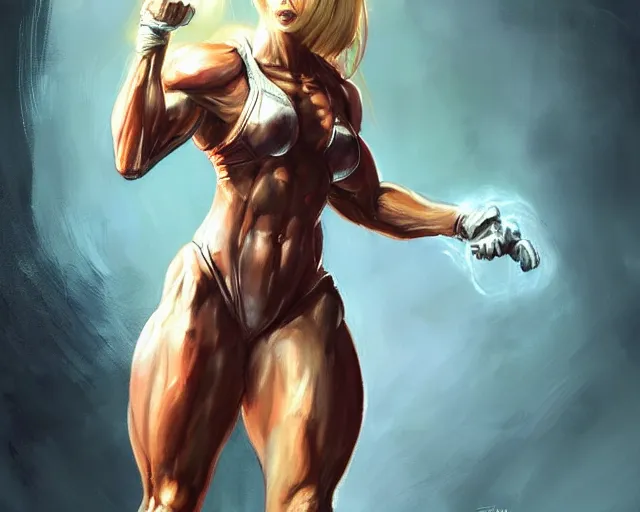 Image similar to portrait of samus aran as a very attractive happy female bodybuilder ghost, elegant, fantasy, hd shot, digital portrait, beautiful, artstation, comic style, by artgerm, guy denning, jakub rozalski, magali villeneuve and charlie bowater