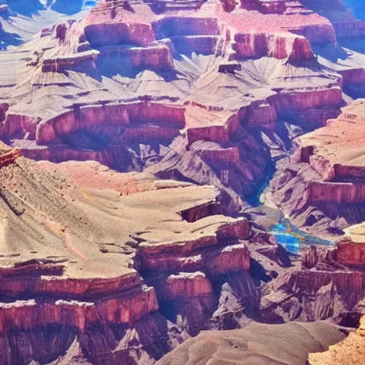 Prompt: color still of the grand canyon as seen from space