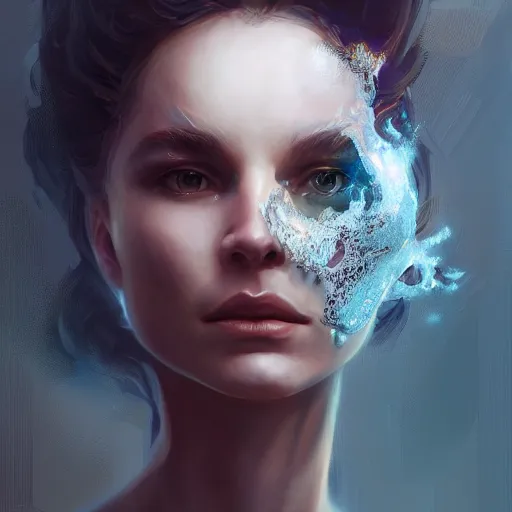 Image similar to a finely detailed portrait of a morph between discord and steam, futuristic, intricate, elegant, digital painting, trending on Artstation, concept art, smooth, sharp focus, illustration, by Ruan Jia and Mandy Jurgens and Artgerm and and william-adolphe bouguerea, award winning