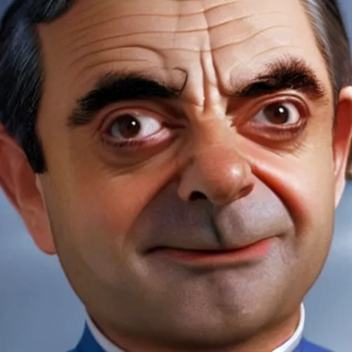 Image similar to rowan atkinson inside a can of baked beans