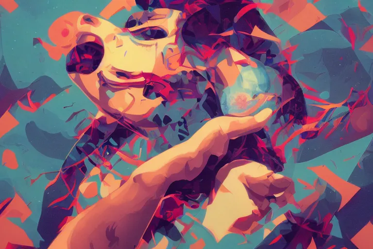 a brain being thrown and tossed, minimalism, tristan Stable Diffusion