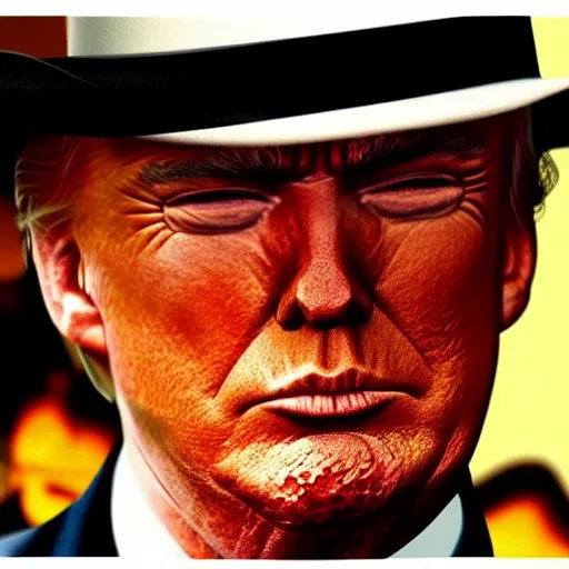 Prompt: donald trump as clint eastwood squinting at high noon, movie, the good, the bad and the ugly, abraham lincoln, clint eastwood, steven seagal, vibe, schwarzenegger, bud spencer, donald trump, glory days, justice, american flag, patriotism, apple pie, black and white, hyper realistic, detailed, photo, artgerm, trending on artstation