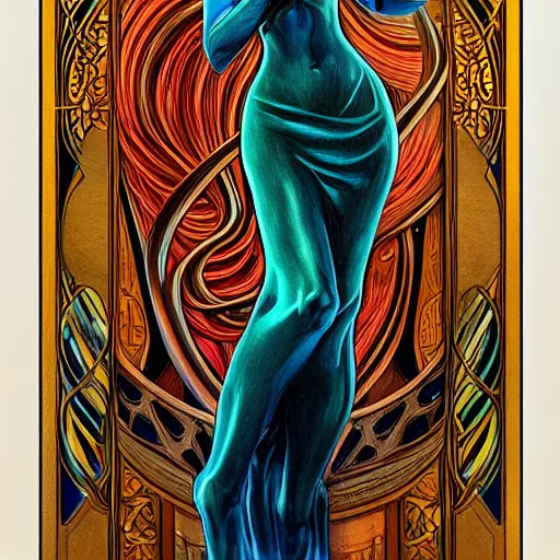 Image similar to an art nouveau streamline moderne portrait in the style of donato giancola and anna dittmann and charles dulac.