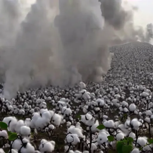 Prompt: a huge cotton plant explosion