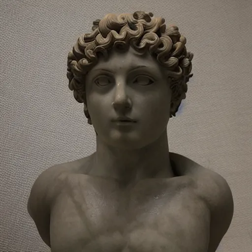 Prompt: roman sculpture of an anime character