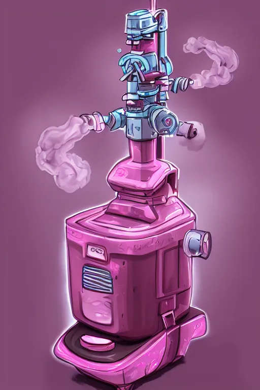 Prompt: Mechanical Pink Vapor Diaper Dispenser, digital art, fantasy, trending on artstation, professional illustration