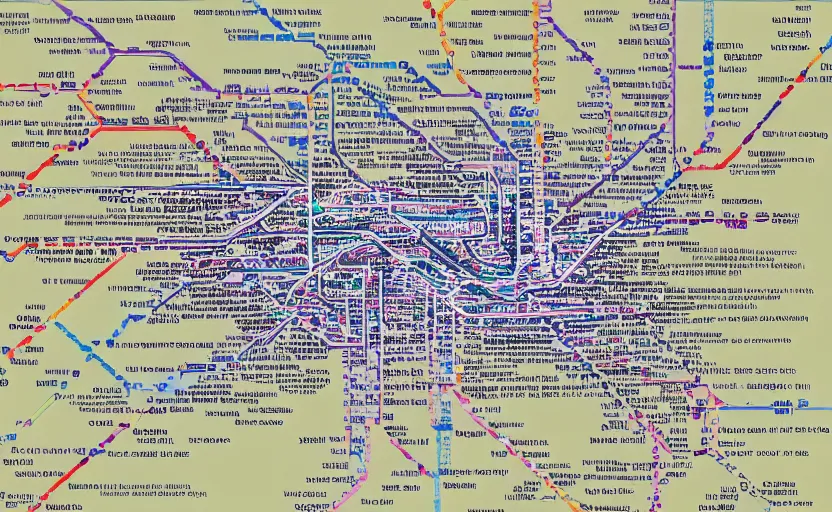 Image similar to fractal in the style of washington dc metro map, wmata map, dc metro