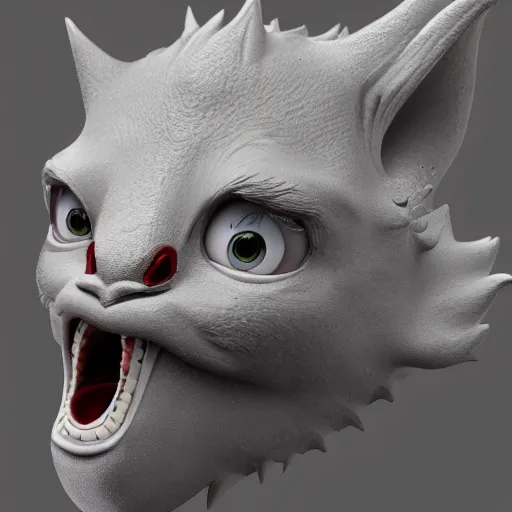 Image similar to luck dragon face high level detail, 8 k character concept art, style of hayao miyazaki, pixar, 8 k rendering, vray, drum scanner