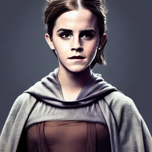 Image similar to emma watson as a jedi knight, high high high quality