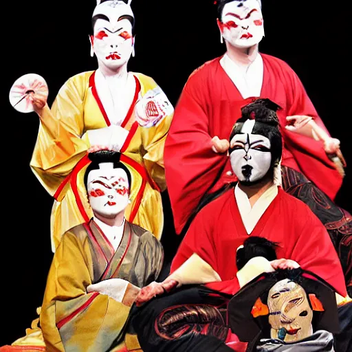 Image similar to kabuki play sponsored by coca-cola and nestle crunch