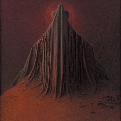 Image similar to ice lord, beksinski