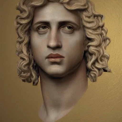 Image similar to A 17th century Baroque Painting of Alexander the Great, portrait of Alexander the Great, grainy, realistic, very realistic, hyperrealistic, highly detailed, very detailed, extremely detailed, very neat, very epic, very cool, detailed, trending on artstation