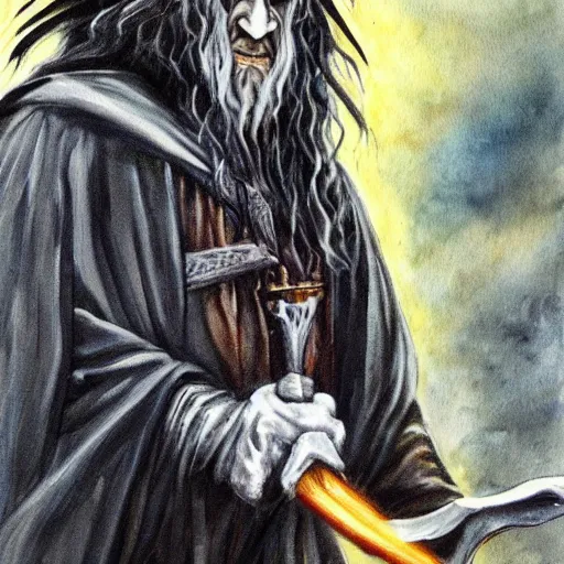 Prompt: gandalf as the crow, painting