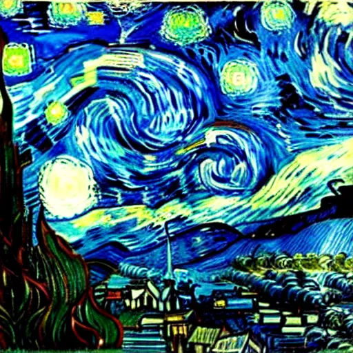 Image similar to atomic explosion by van gogh