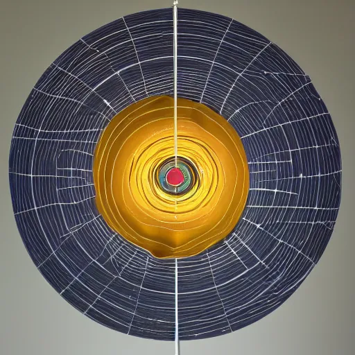 Image similar to a kinetic sculpture of this solar system, sun, orrery, canon 5 d 5 0 mm lens, papier - mache, studio, circa 2 0 0 8