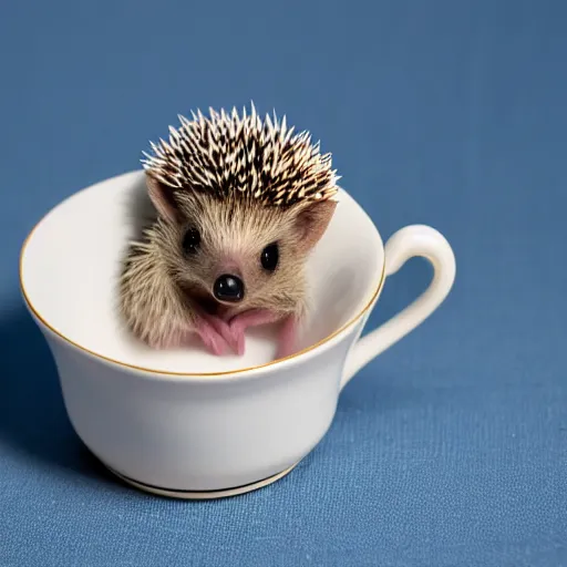 Image similar to baby hedgehog in a teacup, bokeh, sigma 5 0 mm f / 1. 4, minimalistic, 8 k