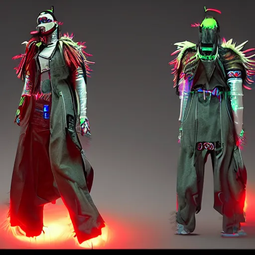 Image similar to cyberpunk shaman unreal engine character