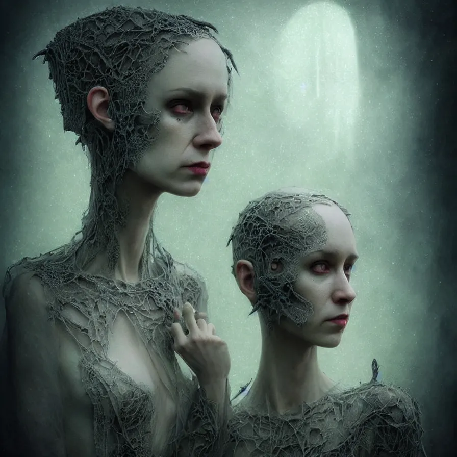 Image similar to epic professional digital art of 👽👰♀, eerie, detailed, hdr, 4 k,, leesha hannigan, wayne haag, reyna rochin, ignacio fernandez rios, mark ryden, iris van herpen, best on artstation, cgsociety, wlop, pixiv, stunning, gorgeous, much wow, cinematic, masterpiece