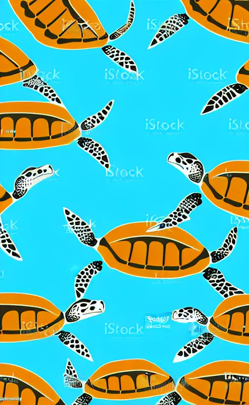 Image similar to sea turtles swimming in the ocean, vector art, illustration