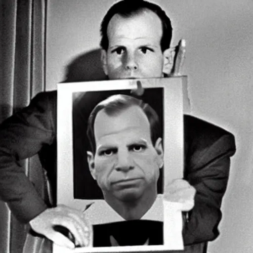 Image similar to bugs bunny as lee harvey oswald getting a mugshot taken