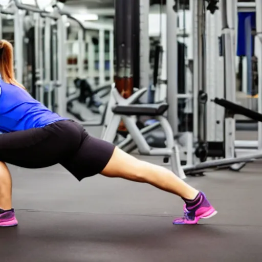 Prompt: a cat working out at the gym