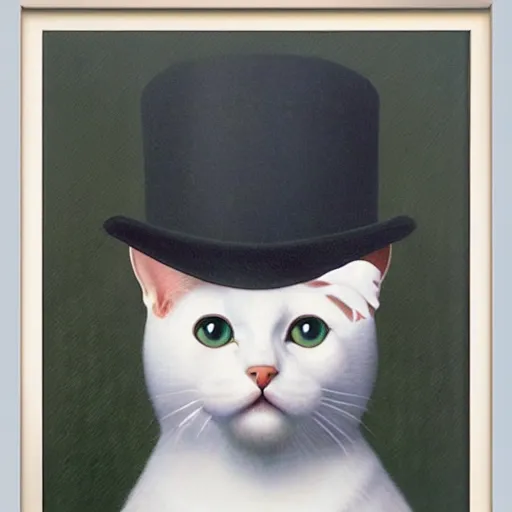 Prompt: international cat day by René Magritte