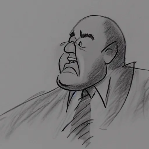 Image similar to milt kahl pencil sketch of danny devito