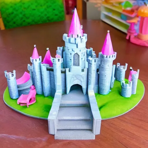 Prompt: a clamshell polly pocket containing a fantasy castle garden with unicorns, etsy photo