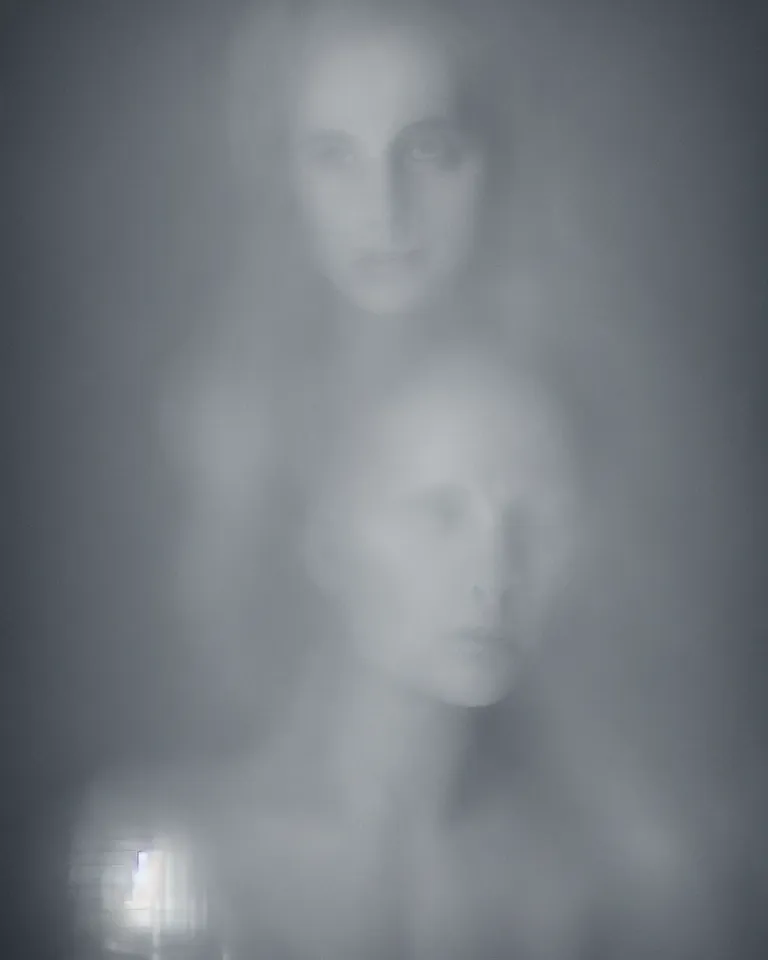 Prompt: ghostly portrait of an invisible woman, mysterious, haunted, cinematic lighting, detailed, realistic