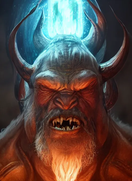 Prompt: ultra detailed fantasy ogre, elden ring, realistic, dnd character portrait, full body, dnd, rpg, lotr game design fanart by concept art, behance hd, artstation, deviantart, global illumination radiating a glowing aura global illumination ray tracing hdr render in unreal engine 5