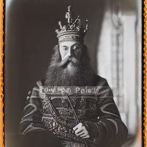 Prompt: portrait of Ivan the Terrible in his palace in Moscow drinking vodka, polaroid, photo, high detail,