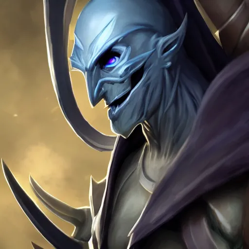 Prompt: Karthus from League of Legends with attractive male muscle body